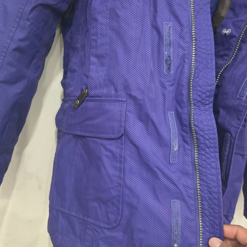 The North Face Womens Purple Plaid Lined Ski Snowboard Jacket Small 3-in-1 Shell